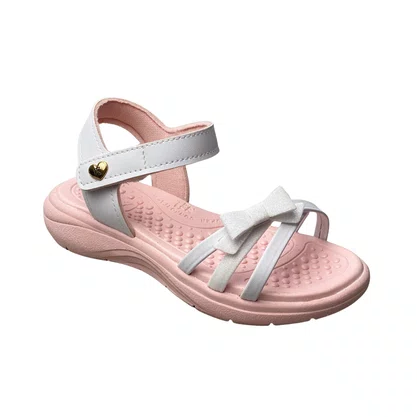 Sandália Kidy Infantil Feminina Branca Acompanha Brinquedo
