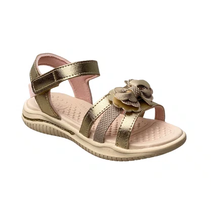 Sandália Kidy Infantil Feminina Ouro Laço