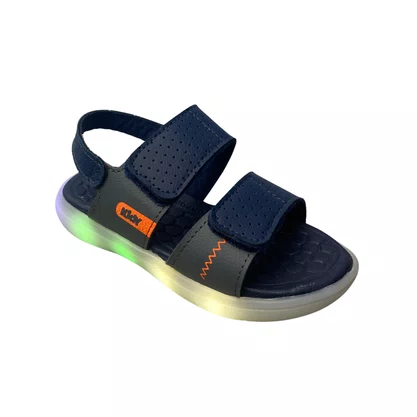Sándalia Kidy Infantil Masculino Marinho Luzes Led 