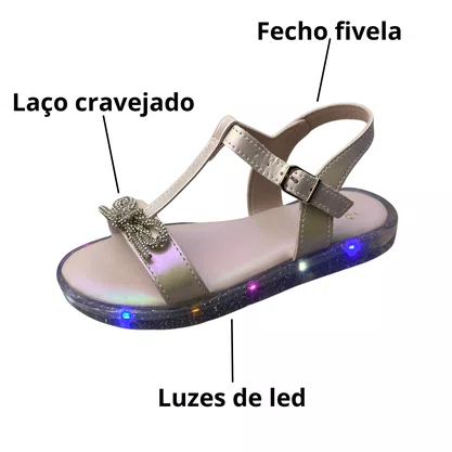 Sandália Mini Sua Cia Infantil Feminina Rosa Ballet Luzes Led