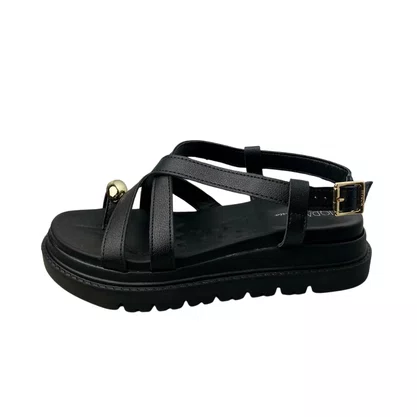 Sandália Modare Feminina Preto Fecho Fivela 