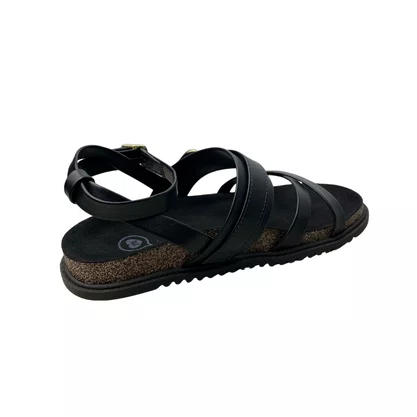 Sandália Molekinha Feminina Infantil Preto Fecho Fivela 