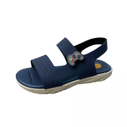 Sandália Molekinho Infantil Masculino Marinho Fecho Velcro 