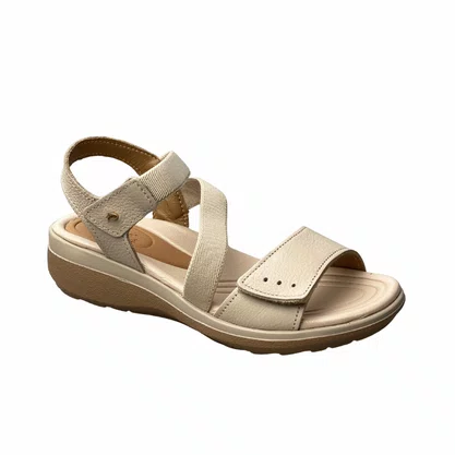 Sandália Pegada Feminino Linho Couro 