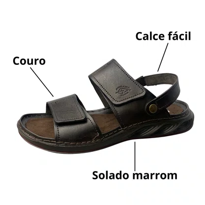 Sandália Pegada Masculino Brown Couro 