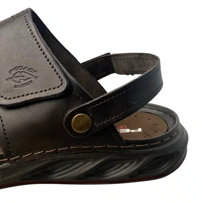 Sandália Pegada Masculino Brown Couro 