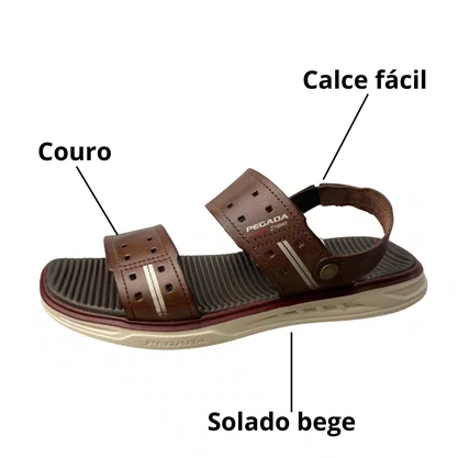 Sandália Pegada Masculino Pinhão Calce Fácil 