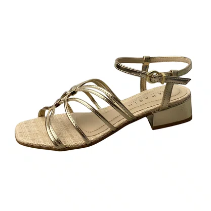 Sandália Ramarim Feminina Ouro Fecho fivela 