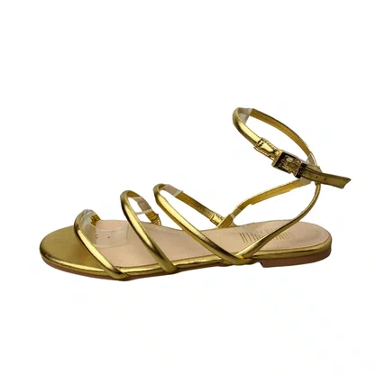 Sandália Rasteirinha Santa Lolla Feminina Ouro 