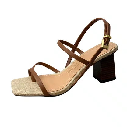 Sandália Santa Lolla Feminina Caramelo Fecho Fivela 