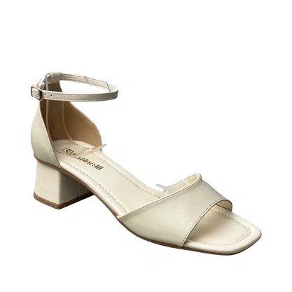 Sandália Santinelli Feminina Marfim Fecho fivela