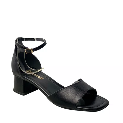 Sandália Santinelli Feminina Preta Fecho fivela