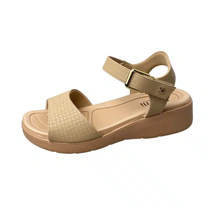 Sandália Softli Feminina Sand Ferragem Dourada 