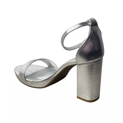 Sandália Via Marte Feminina Prata Fecho Fivela 