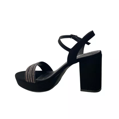 Sandália Via Marte Feminina Preto Tira Cravejada 