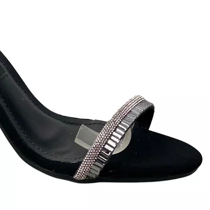 Sandália Via Marte Feminina Preto Tira Cravejada 
