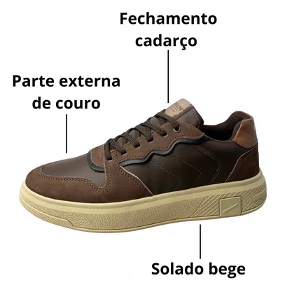 Sapatênis Ferracini Masculino Chocolate Couro 