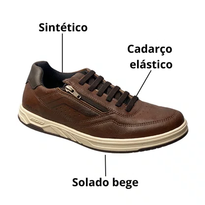 Sapatênis Pgd Masculino Pinhão Calce Fácil 