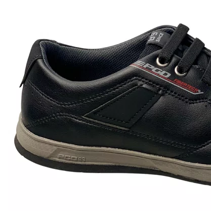 Sapatênis Pgd Masculino Preto Calce Fácil 