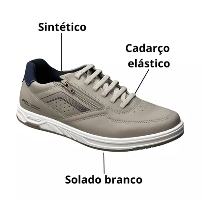 Sapatênis Pgd Masculino Silver Calce Fácil 