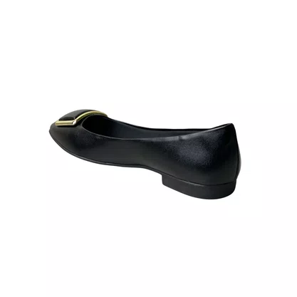 Sapatilha Helena Be Feminina Preto Ferragem Dourada 