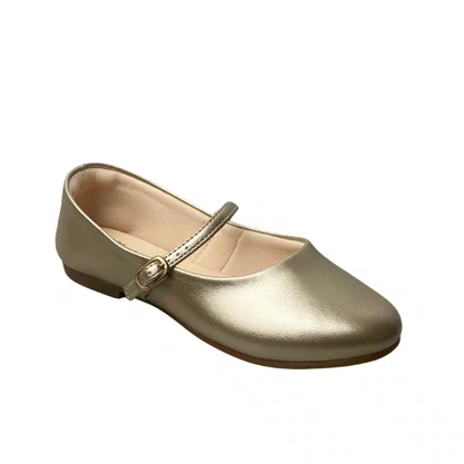 Sapatilha Kidy Infantil Feminina Ouro Fecho fivela