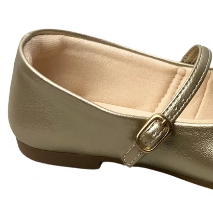 Sapatilha Kidy Infantil Feminina Ouro Fecho fivela