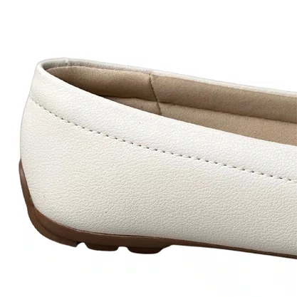 Sapatilha Modare Feminina Branco Off Ferragem Dourada 