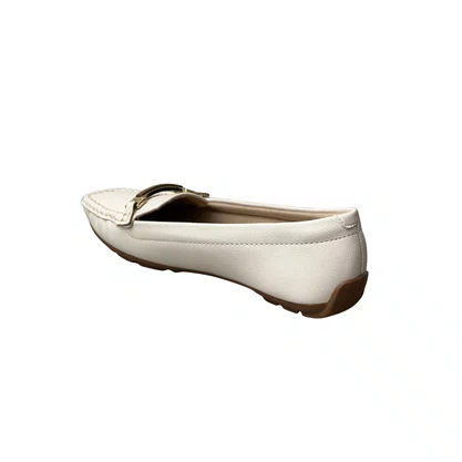 Sapatilha Modare Feminina Branco Off Ferragem Dourada 