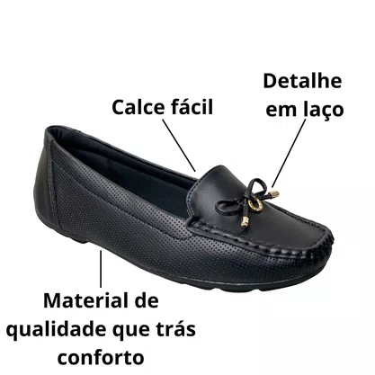 Sapatilha Modare Feminina Preto Laço 