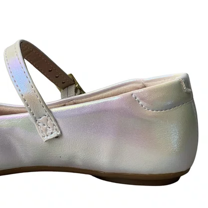 Sapatilha Molekinha Infantil Feminina Branco Off Holográfico