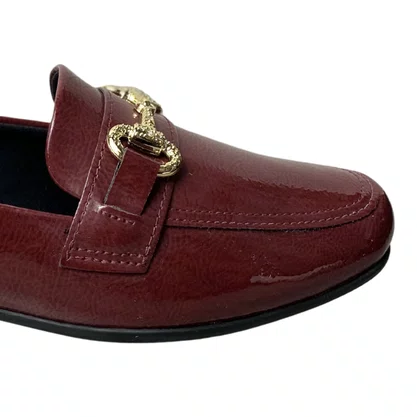 Sapatilha Piccadilly Feminina Burgundy Ferragem Dourada 