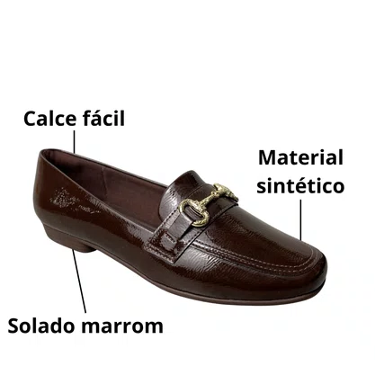 Sapatilha Piccadilly Feminina Cacau Ferragem Dourada 