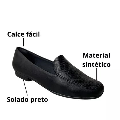 Sapatilha Piccadilly Feminina Preto Calce Fácil 