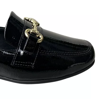 Sapatilha Piccadilly Feminina Preto Ferragem Dourada 
