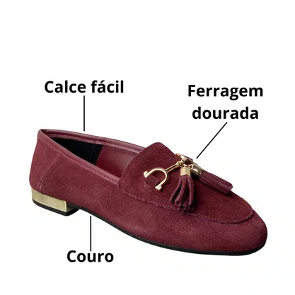 Sapatilha Santinelli Feminina Cabernet Couro