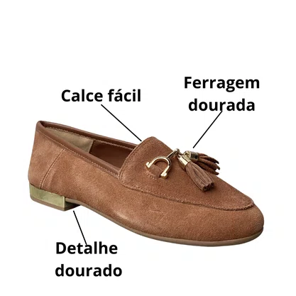 Sapatilha Santinelli Feminina Caramelo Couro
