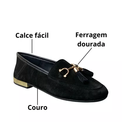 Sapatilha Santinelli Feminina Preto Couro
