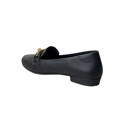 Sapatilha Santinelli Feminina Preto Ferragem Dourada 