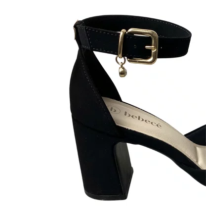 Sapato Bebecê Feminino Preto Fecho Fivela 