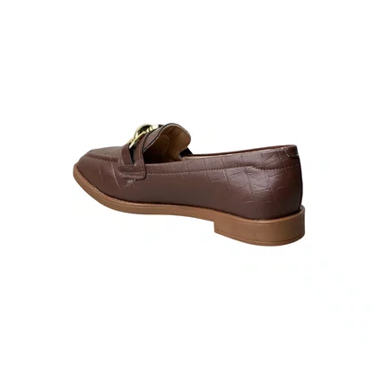 Sapato Beira Rio Feminino Chocolate Ferragem Dourada