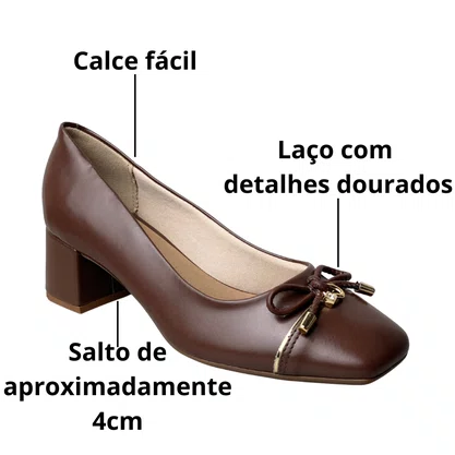 Sapato Beira Rio Feminino Chocolate Laço