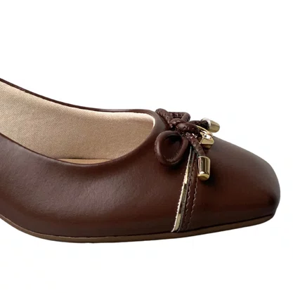 Sapato Beira Rio Feminino Chocolate Laço