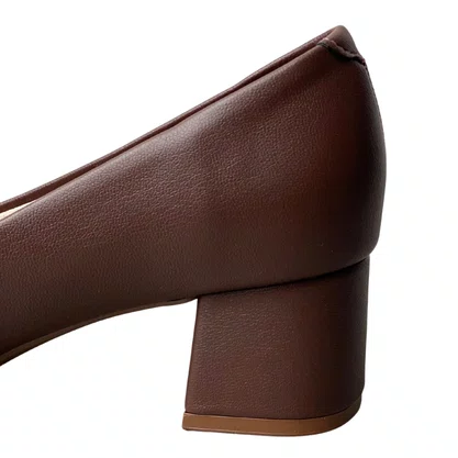 Sapato Beira Rio Feminino Chocolate Salto Bloco