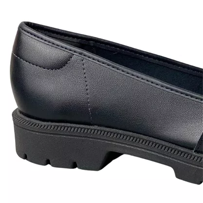 Sapato Beira Rio Feminino Preto Ferragem Dourada 