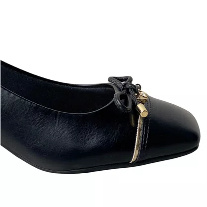 Sapato Beira Rio Feminino Preto Laço 