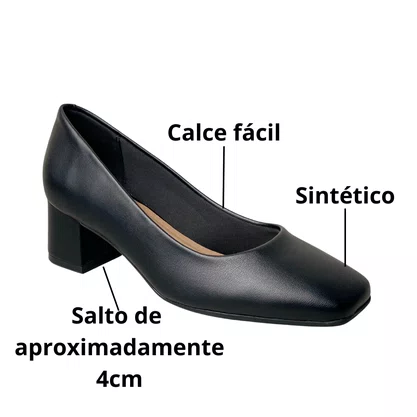 Sapato Beira Rio Feminino  Preto Salto Bloco