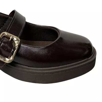 Sapato Mississipi Feminino Café Fecho Fivela 