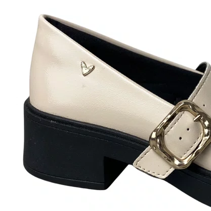 Sapato Mississipi Feminino Marfim Fecho Fivela