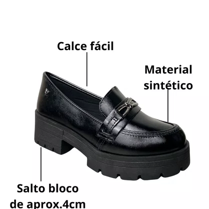 Sapato Mississipi Feminino Preto Calce Fácil 